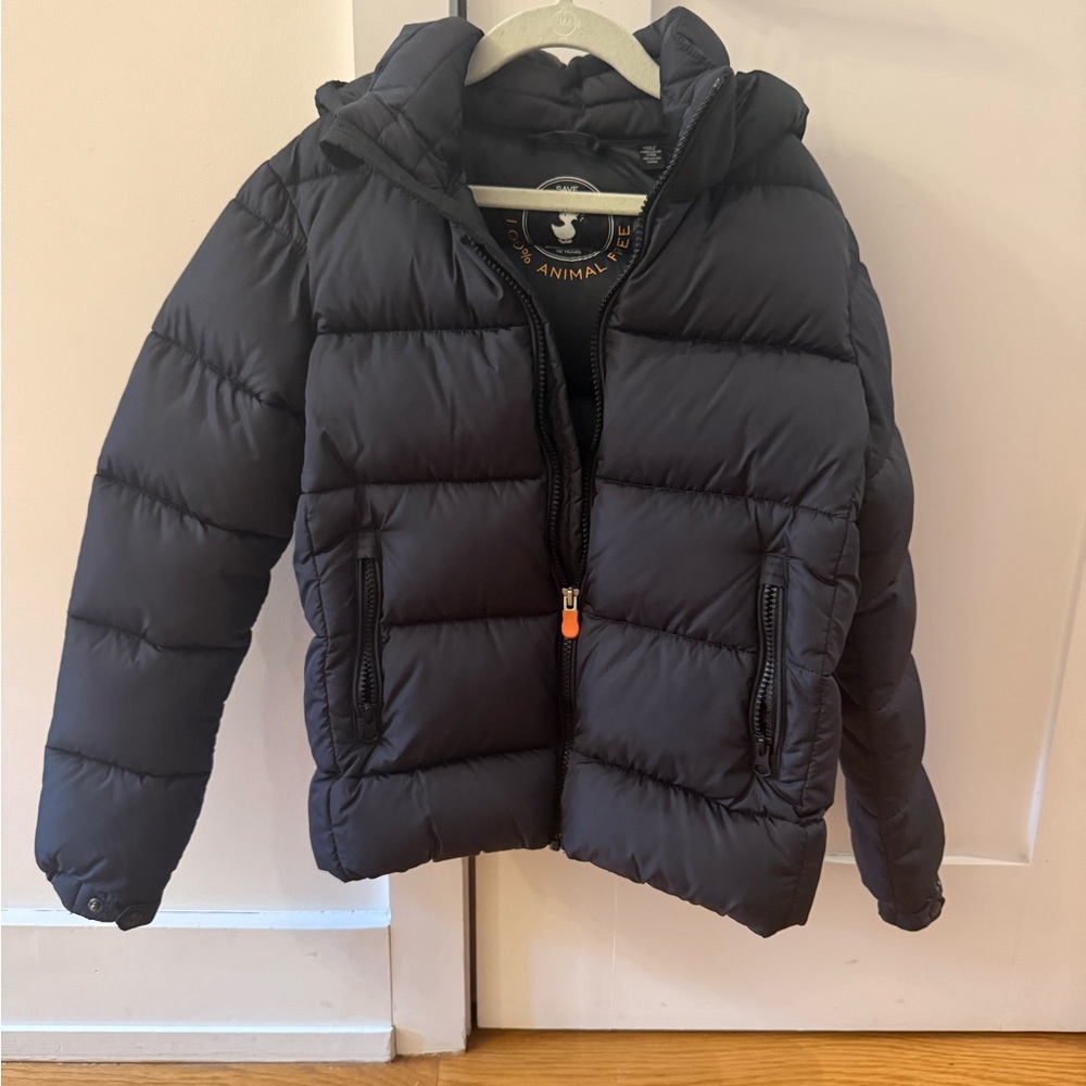 SAVE THE DUCK Kids Puffer Jacket - Black. Size 10